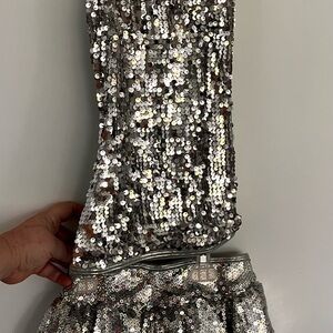 Balera Silver Sequin Dancewear Medium Child